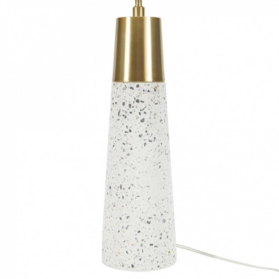 Elegant White and Gold Terrazzo 29" Ceramic Table Lamp