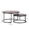 Kumasinova Set of 2 Round Coffee Table for Living Room,Nesting Coffee Table with Metal Legs,Modern Center Table for Office,Bedroom,Brown - 3 of 4