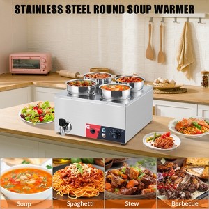 Stainless Steel Insulated Soup Warmer - Double Layer Carton Packaging, Adjustable Temp,Soup Station for Restaurant, Buffet, Silver - 1 of 4