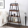 VECELO 4-Tier Metal Ladder Shelf, Multifunctional Ladder Bookshelf Plant Flower Stand Storage Rack Shelves Bookcase, Brown - 4 of 4