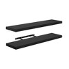 FurnitureR Floating Shelves Set of 2, Wall Shelves for Home Decor, Rustic Wall Mounted Display Ledge for Living Room, 31.5 Inch Wide, Black - 4 of 4