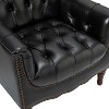 Enrique Traditional Genuine Leather Armchair with Turned Legs| ART OF LIVING DESIGNS - 3 of 4