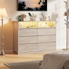 6 Drawer Dresser with LED Lights & Charging Station, Modern Storage Cabinet with Open Shelf - 3 of 4