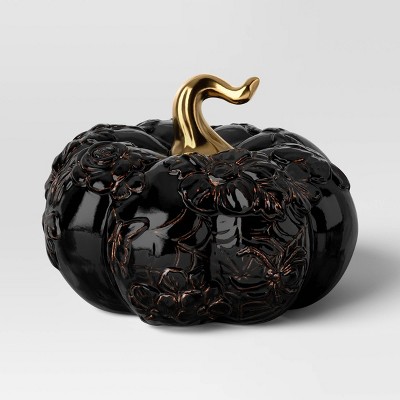 Halloween Ceramic Pumpkin Black - Threshold™