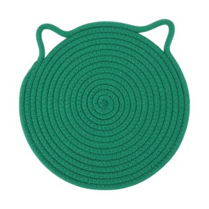 Unique Bargains Single Cat-Ear Shape Heat Resistant Trivet Mat Cotton 9.45"x9.45"x0.31" - 1 of 3