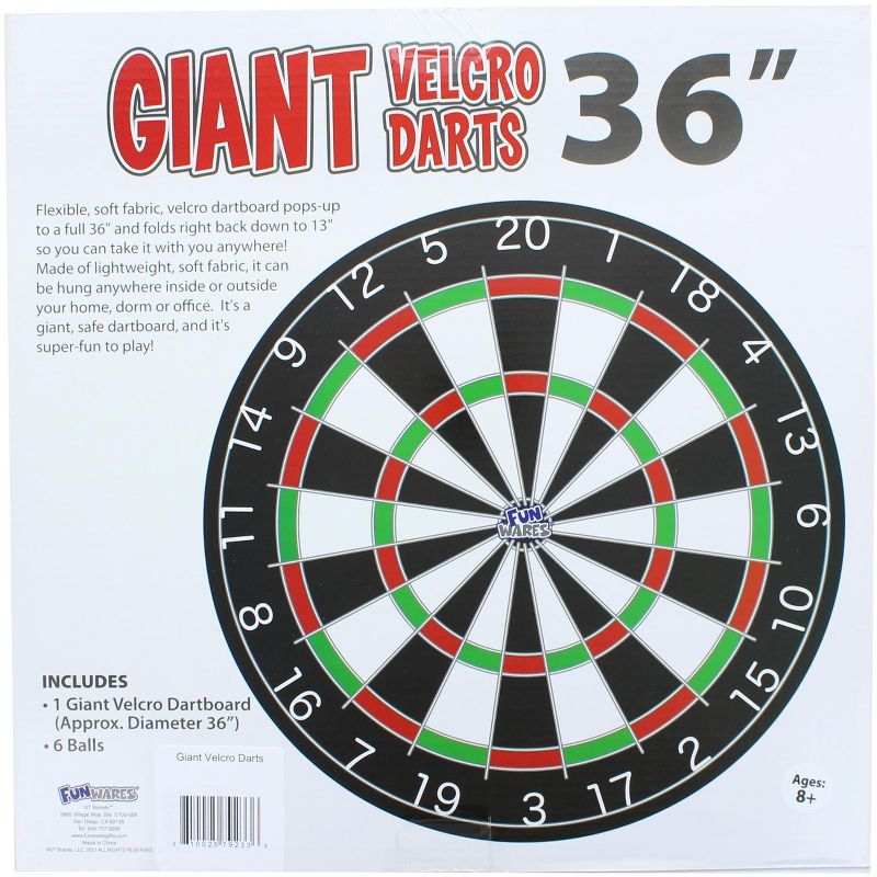 UT Brands Giant 36 Inch Velcro Dartboard with 6 Balls, 2 of 3