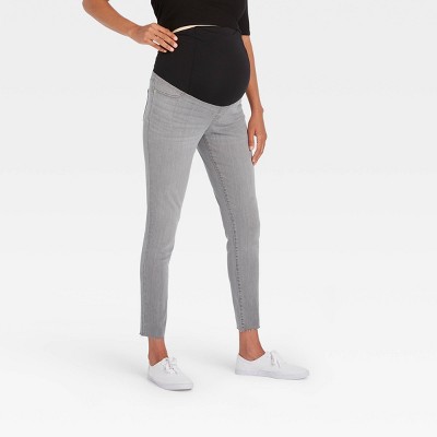 Mid-Rise Over Belly Skinny Maternity Jeans - Isabel Maternity by Ingrid & Isabel™ Gray Wash