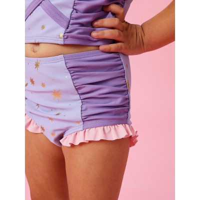 RuffleButts Girls UPF50+ Princess Dress-Up 2-Piece Swimsuit - Amethyst Princess, 6 — фото 4