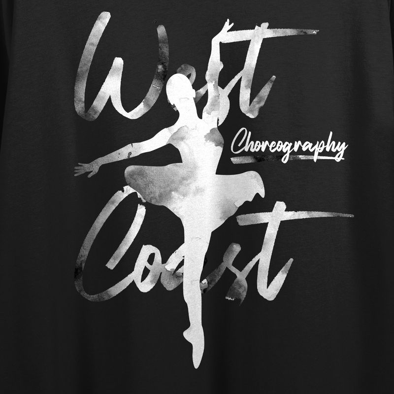 West Coast Choreography Watercolor Ballet Women's Black Cropped Tee, 2 of 3