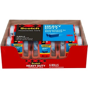 Scotch Heavy Duty Shipping Packaging Tape with Dispenser, 1.88 x 800 Inches, Clear, Pack of 6 - 1 of 1