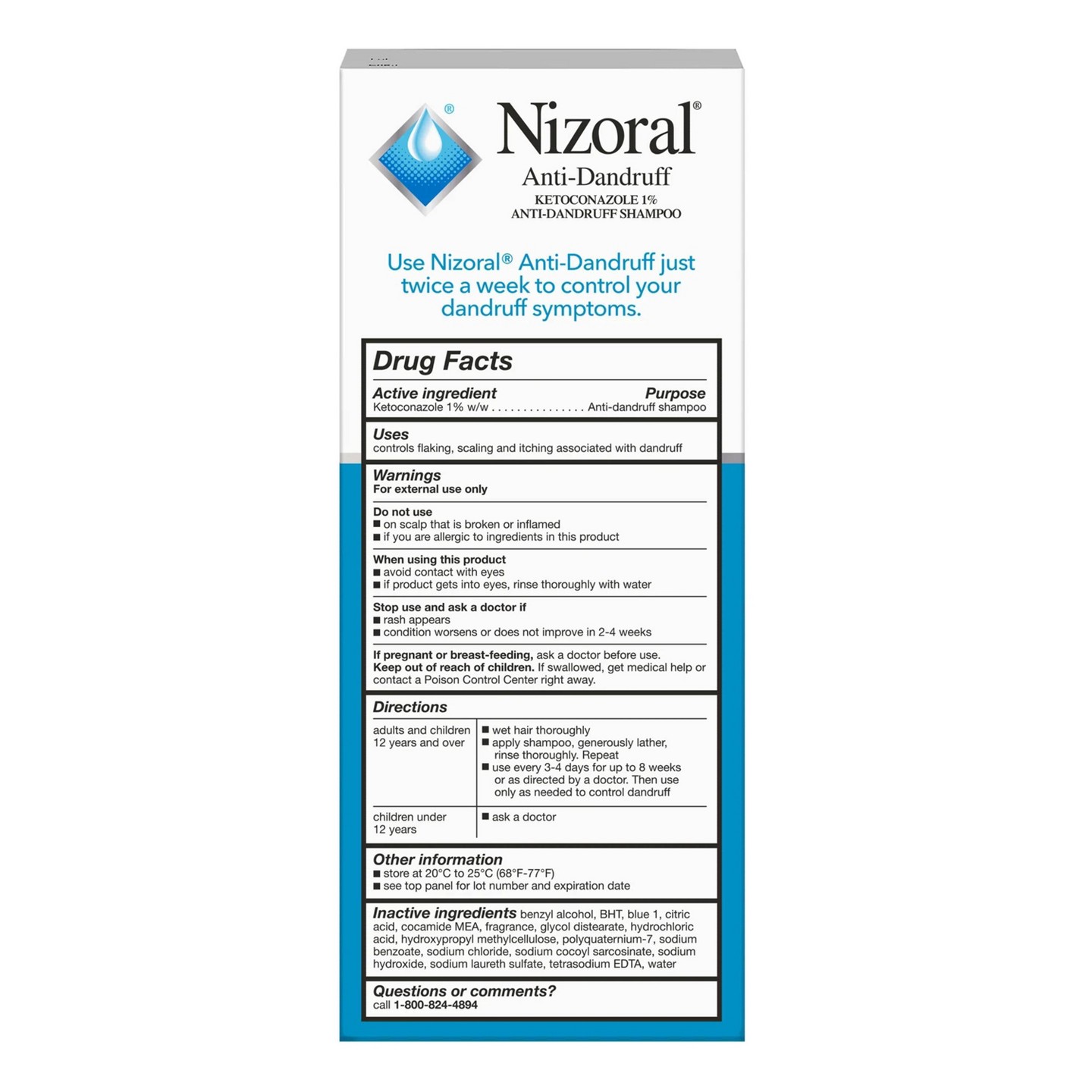 Шампунь против перхоти Nizoral с 1% кетоконазола, Clean Fresh Scent, 7 fl oz — фото 2