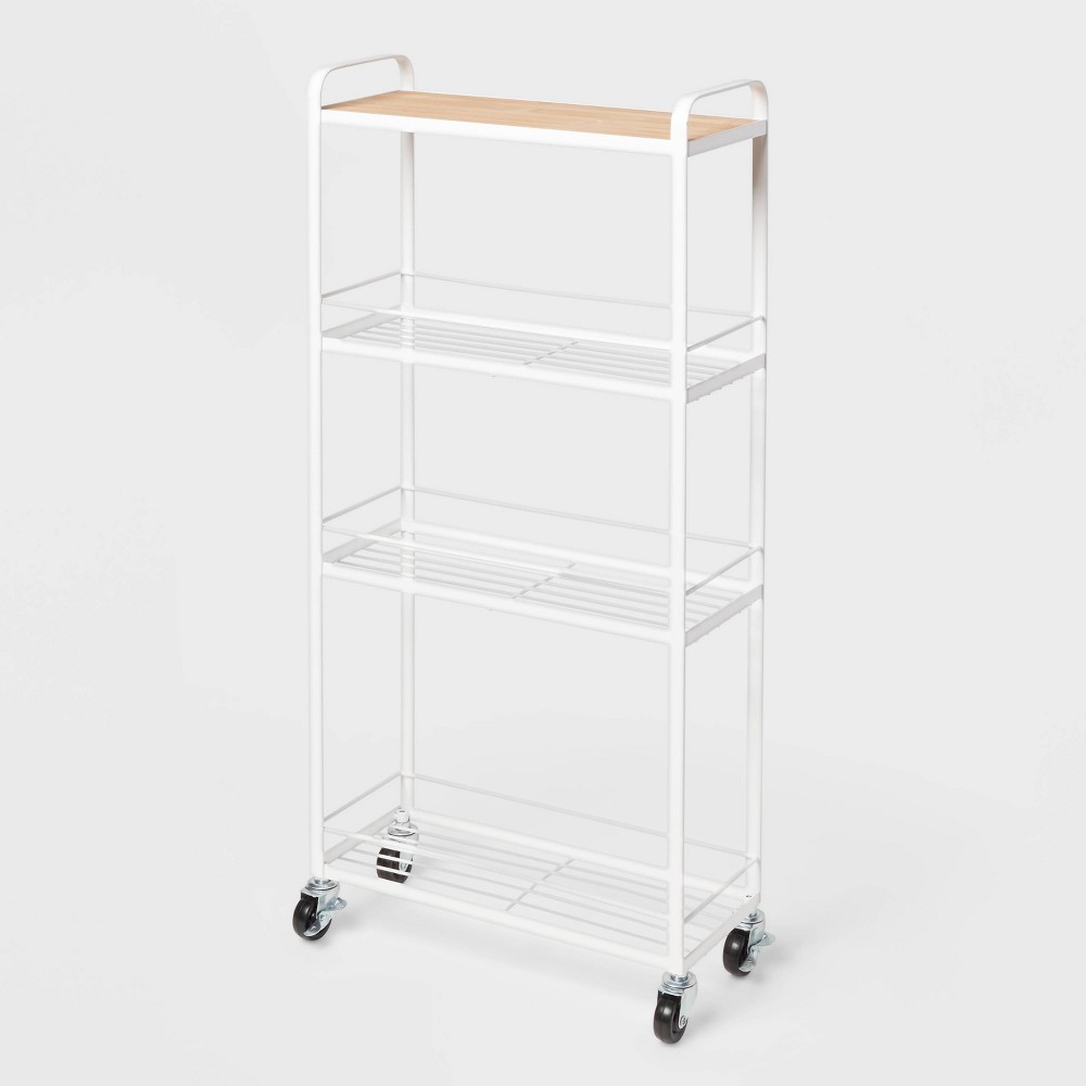Photos - Other Furniture Skinny Storage Cart Matte White - Brightroom™