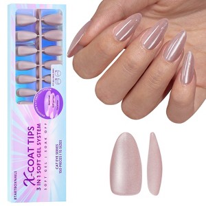 BTArtboxnails XCOATTIP® Press-On Nails - Cat Eye Collection  - Extra Short Square, Medium Almond- Falling Star -150ct - 1 of 4