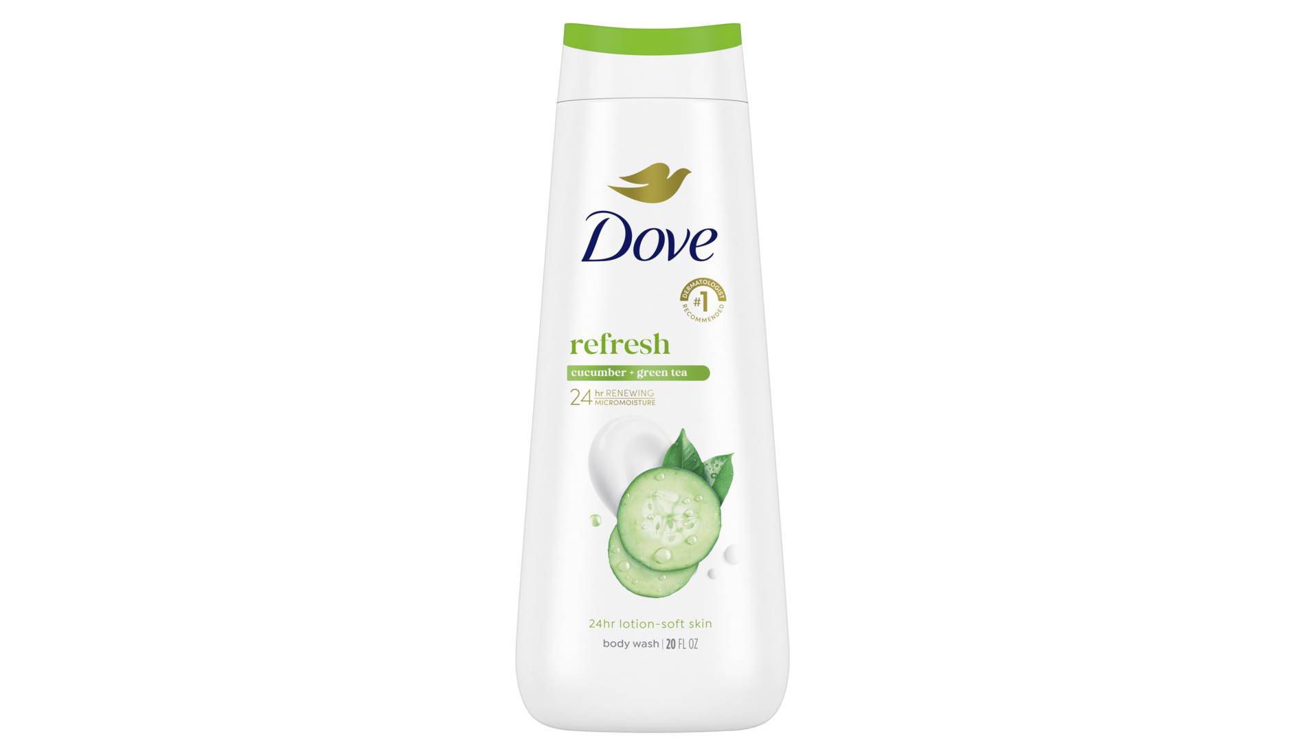 Dove Refresh Body Wash Cucumber & Green Tea 24hr Lotion-Soft Skin - 20 fl oz