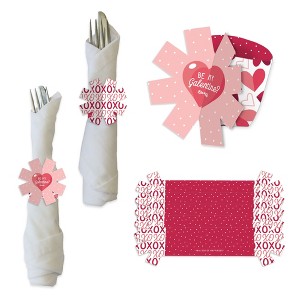 Big Dot of Happiness Happy Galentine's Day - Valentine's Day Party Paper Napkin Holder - Napkin Rings - Set of 24 - 1 of 4