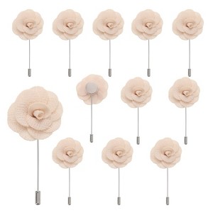 Unique Bargains Camellia Boutonnieres Pins for Formal Party Easy to Use Artificial Flowers 12pcs - 1 of 4