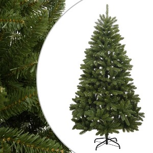 vidaXL Artificial Christmas Tree with Stand - Hinged, Green, 70.9" Tall - Lifelike Shape & Appearance - Durable Metal Stand Included - 1 of 4