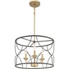 Progress Lighting Landree 3-Light Chandelier, Black, Geometric Cage, Brushed Brass Inner Cluster, Modern/Luxury - 4 of 4