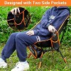 Sportneer Camping Chairs, Lightweight Outdoor Chairs Height Adjustable with 2 Side Pockets & Storage Bag (2, Orange) - 4 of 4