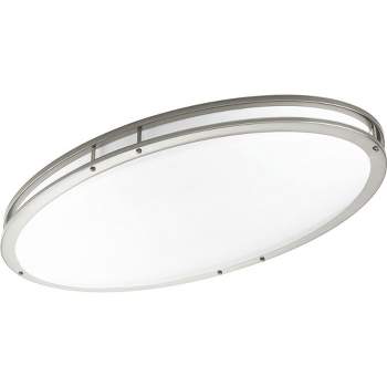 Progress Lighting Surface Mount Circline Fluorescent Collection: 1-Light Brushed Nickel LED Oval Close-to-Ceiling with White Acrylic Diffuser
