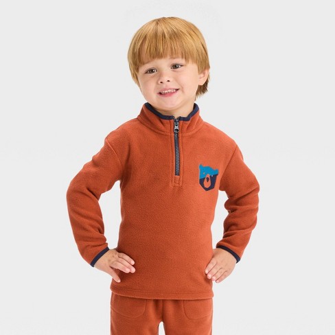 Toddler Boys' Microfleece Mock Neck Pullover Sweatshirt - Cat