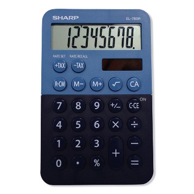 Sharp EL-760RBBL Handheld Calculator 8-Digit LCD EL760RBBL