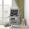 Infurnic Baby Activity Gyms Easel for Kids with Paper Roll, Double Sided Whiteboard and Chalkboard with Painting Paper Stand, Gray, 23.3"*18.9"*46.5" - 4 of 4