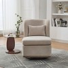 Modern Chenille Upholstered Swivel Accent Chair,25.2" Comfy Armless Lounge Chair with Pillow for Living Room,Bedroom-Baofuwish - 3 of 4