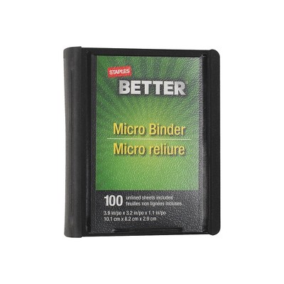 Staples Better 1-Inch Round 3-Ring Micro View Binder Black (26229)