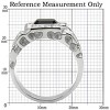 Slickblue Men's Stainless Steel Crystal Ring, Montana Blue & Clear Stones, Halo Design, Sizes 8-13 - 3 of 4