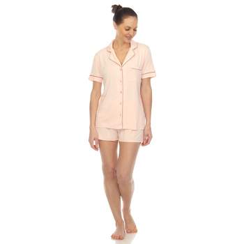 White Mark Women's Short Sleeve Viscose from Bamboo Pajama Set
