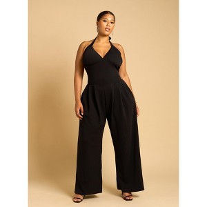 Rebdolls Women's Adelaine Drop Waist Wide Leg Jumpuit w. Pockets - 1 of 4