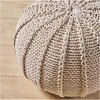 Cotton Knitted Round Pouf,Functional Footrest and Extra Seat for Living Room,Bedroom,or Office – The Pop Home - 2 of 4