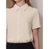 INSPIRE CHIC Women's Collared Short Sleeve Button Down Work Bodysuit - 4 of 4