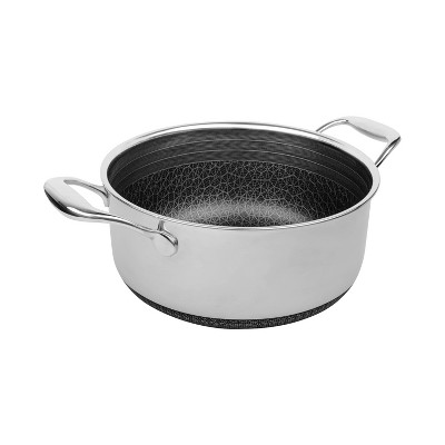 DiamondClad 6-Quart Hybrid Nonstick Stainless Steel Stock Pot with Vented Lid
