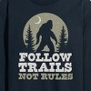 Men's - Instant Message - Follow Trails Not Rules Sasquatch Long Sleeve Graphic T-Shirt - 2 of 4
