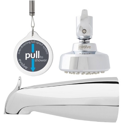 Evolve 1-Spray ShowerStart Express Tub-Shower Efficiency System Pattern 1.25 GPM Wall Mount Fixed Shower Head - Chrome