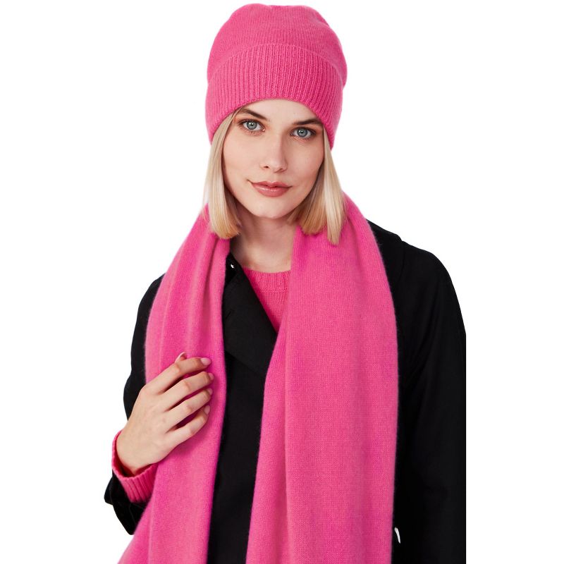 Style Republic 100% Pure Cashmere Women’s Ribbed Cuff Beanie, 1 of 3