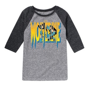 Boys' - Marvel - Wolverine Logo Raglan Graphic T-Shirt - 1 of 4
