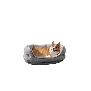 Arlee Home & Pet Cozy Orthopedic Eco-Friendly Durable Dog Bolster Bed - Charcoal Gray - L - 1 of 4