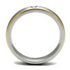Slickblue Stainless Steel Men's Band with Two-Tone Gold Finish and Clear CZ Stone, Size 8-13 - 3 of 4