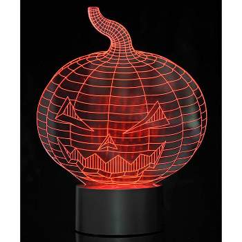 Link 3D Pumpkin Laser Cut Precision Multi Colored LED Night Light Lamp - Great For Bedrooms, Dorms, Dens, Offices and More!