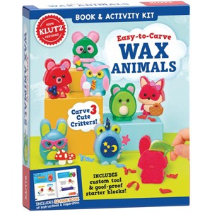 Klutz Easy‑to‑Carve Wax Animals Craft Kit: 3 Base Blocks & 5 Accessory Colors, Ages 8 and Up - 1 of 4