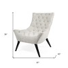 HomeRoots 32" Gray and Black Tufted Boucle Lounge Chair - 3 of 4
