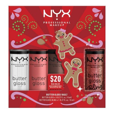 NYX Professional Makeup Butter Lip Gloss Vault Holiday Gift Set - 4pc