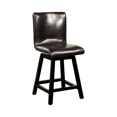 Set of 2 Counter Height Barstools Black - Benzara