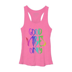 Adult Design By Humans Good Vibes Only Rainbow Pride By Samcole18 Racerback Tank Top - 1 of 2