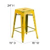 Emma and Oliver Commercial Grade 24"H Backless Distressed Metal Indoor-Outdoor Counter Stool - 4 of 4
