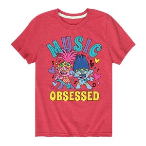 Boys' - Trolls - Poppy and Branch Music Obsessed Short Sleeve Graphic T-Shirt - 1 of 4