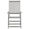 vidaXL Outdoor Recliner Chairs 3 Pcs, Patio Reclining Chair with Cushions, Recliner Patio Lounge Chair for Garden, Retro Style, Solid Wood Acacia - 4 of 4
